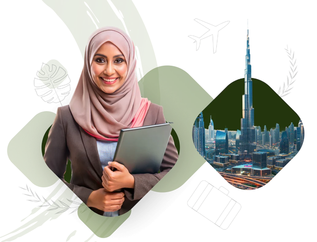 Visa advisor and the Dubai skyline